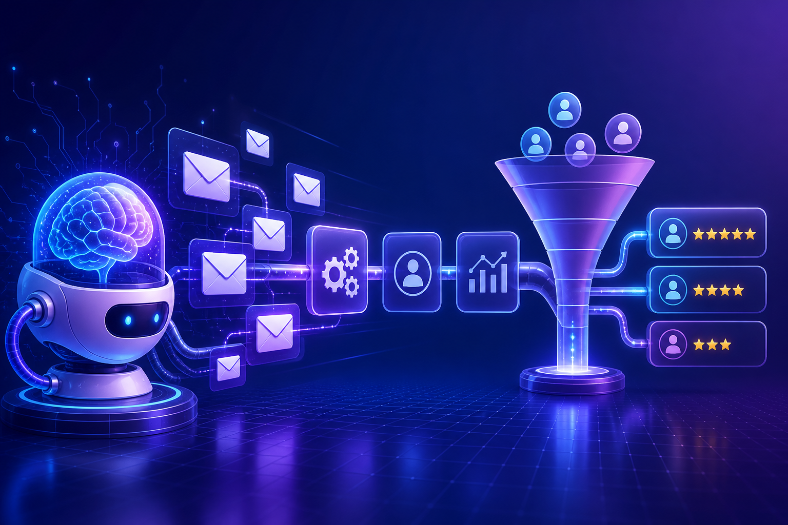 Stack tecnológico marketing automation IA: CRM, email, chatbot, analytics